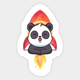 Cute Rocket Panda - Adorable Panda - Kawaii Panda Sticker